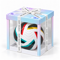 Ballon de football en cuir PU personnalisé Kata, taille 5, haute qualité, sans couture, thermocollé, coffret cadeau de Noël, vente en gros