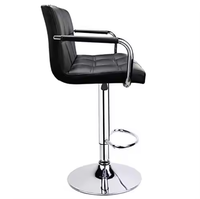 Chaises de bar modernes simples en cuir noir repose-pieds ascenseurs chaises de bar rotatives réglables pour caisse enregistreuse pour la maison école bureau