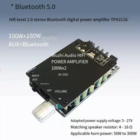 Sıcak Satış ZK-1002 HIFI TPA3116 Bluetooth 5.0 Yüksek Güçlü Dijital Amplifikatör Stereo Kartı 100W+100W AMP Amplifikatör Ses