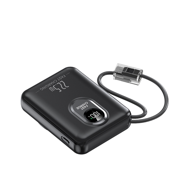 Cute Mini Magnetic Power Bank 10000mAh Fast Charging PD 22.5W With Cable Digital Display Wireless 15w Powerful Battery Pack