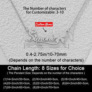 个性化不锈钢个人定制爱心名字项链女士时尚蝴蝶名字吊坠DIY周年礼物 - Product Image 4