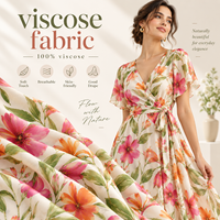 Nouveau design, tissu uni 100% rayonne filée, viscose challis imprimée pour robe, chemise, blouse, jupe