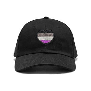 Gorra de béisbol con bordado de corazón de arcoíris de algodón personalizado, sombrero de papá sin estructura liso de 6 paneles con ala curva de alta calidad - Product Image 4
