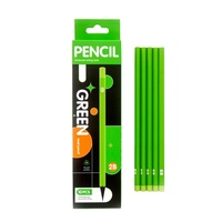 Lot de crayons HB 2B à grip triangulaire en bois noir Green Barrel, mine épaisse, crayons spéciaux pour enfants, non toxiques et sûrs