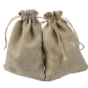 Reusable Jute Drawstring Bags For candy jewelry Coffee Beans plant Potato rice wedding favor Packing hessian Burlap Gift Bags