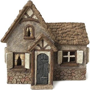 Casa <span class=keywords><strong>Tudor</strong></span> de jardín, estatua exterior de piedra de resina con puerta de apertura - Product Image 1
