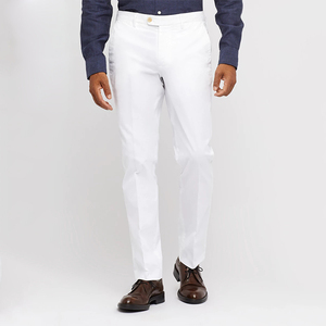 Produttore di abbigliamento da uomo <span class=keywords><strong>pantaloni</strong></span> chino in cotone dritto e sottile <span class=keywords><strong>pantaloni</strong></span> casual formale <span class=keywords><strong>lunghi</strong></span> <span class=keywords><strong>pantaloni</strong></span> <span class=keywords><strong>bianchi</strong></span> per uomo - Product Image 1