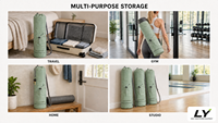 Sac de transport cylindrique pour tapis de yoga avec poche pour bouteille d'eau, bandoulière réglable, pour le yoga et les voyages, 3 couleurs