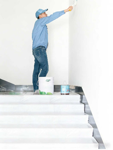 Protection de sol en feutre adhésif blanc 100% polyester pour peintre, avec des caractéristiques écologiques, respirantes et imperméables, style uni - Product Image 3