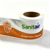 Rouleau d'étiquettes personnalisées imprimées pour nettoyant d'évaporateur Sanitair, autocollants en vinyle imperméables pour climatisation HVAC, parfumés et auto-adhésifs