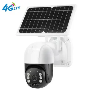 3Mp 4G tarjeta Sim Ptz energía Solar Domo Cctv CÁMARA DE Audio bidireccional al aire libre impermeable cámara de movimiento