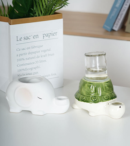Bebedero de Cerámica con Diseño de Tortuga y Elefante con Botella de Vidrio para Gatos, Antideslizante, a Prueba de Derrames y Mantiene la <span class=keywords><strong>Barbilla</strong></span> Seca - Product Image 4