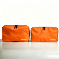 Sacs de rangement de voyage en twill à double fermeture éclair, 3 pièces, sacs de compression pliables personnalisables avec logo pour le voyage
