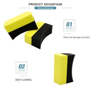 Éponge de détaillage rectangulaire en mousse de polyester EVA pour lavage de voiture, polissage, application de produit pour pneus - OEM JY455 - Product Image 4