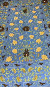 Jeté Suzani fait main, tapisserie murale brodée, couvre-table, couvre-lit ethnique indien, couverture bohème - Product Image 4