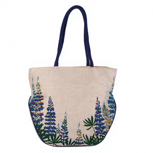 High Quality <b>Canvas</b> <b>Tote</b> Bag With Printing Zipper Closure Black Rope Handles All Seasons Shopping Bag Available At Bulk Price - Product Image 2