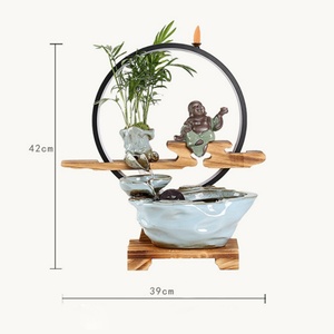 New <b>Humidifier</b> Home Water Ornaments Tabletop Decoration with Flowing Water Rockery Chinese Fountain Wealth Creative Decor - Product Image 6