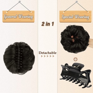 Vente en gros chaude chignon tête perruque <span class=keywords><strong>boucle</strong></span> pince à saisir queue de cheval perruques pince à saisir naturel moelleux sac de <span class=keywords><strong>cheveux</strong></span> - Product Image 4