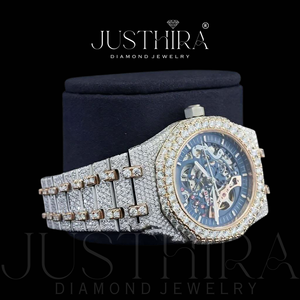 Best Selling Luxury Moissanite Diamond Quartz Watch Men Gold Plated Stainless Steel <b>Wristwatch</b> Available At Best Price - Product Image 4