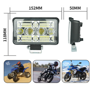 LiuHJG carré classique <span class=keywords><strong>Design</strong></span> Durable moto travail lumière LED vélo 2 lentilles jaune blanc couleur antibrouillard - Product Image 5