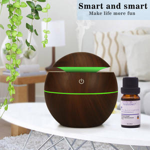 Wood Grain Mini Humidifier 130Ml Ultrasonic Aroma Diffuser With Led <b>Light</b> Usb Powered <b>For</b> Home Use - Product Image 3