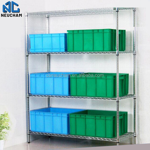 Estante de Malla Metálica Cromada de 4 Niveles con Protección Contra la Corrosión para Uso Industrial y Doméstico - Product Image 4