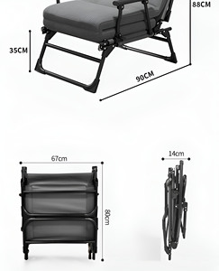 <span class=keywords><strong>Chaise</strong></span> de camping 3 en 1, <span class=keywords><strong>chaise</strong></span> longue <span class=keywords><strong>pliante</strong></span>, dossier réglable à 6 positions, soutien lombaire pour la maison, le bureau, l'<span class=keywords><strong>extérieur</strong></span> - Product Image 4