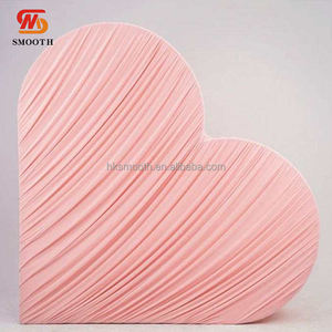 SMOOTH Customized Ruffled Fabric <b>Pink</b> Heart Arch for Wedding Decoration <b>Backdrop</b> - Product Image 1