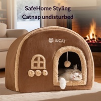 Nouveau Nid pour Animaux de Compagnie Transfrontalier : Villa pour Chat Chaleureuse et Sûre – Espace de Sommeil Automne/Hiver pour Chats Adultes, Utilisation Intérieure