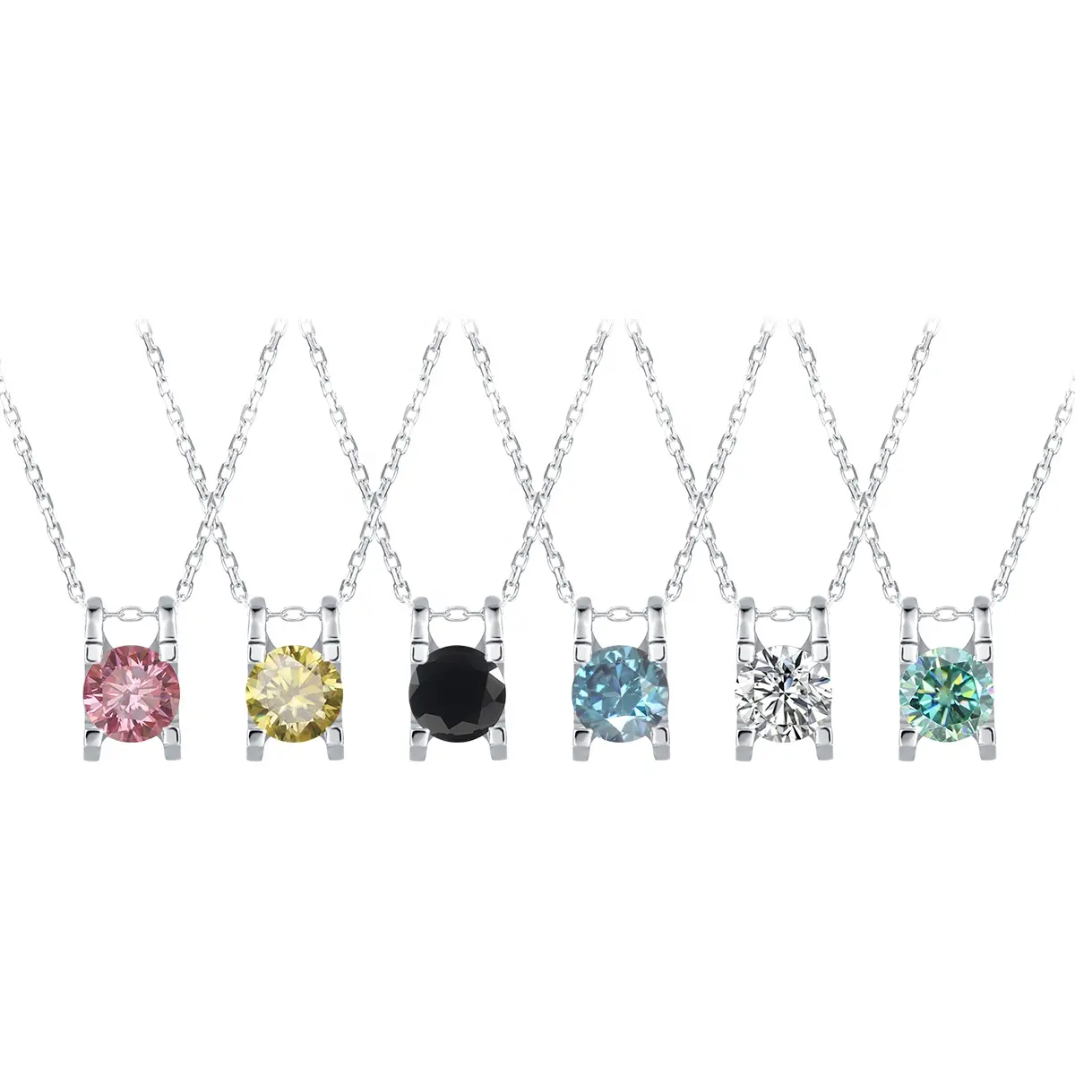 Abiding Necklace 925 Sterling Silver Jewellery Pink Moissanite Diamond Women Jewelry Custom Chain Pendant Wedding Necklace