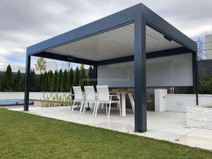 Pergola extérieure automatique imperméable/pare-soleil en métal avec auvents et pergola motorisée de luxe en aluminium à lames orientables - Product Image 5