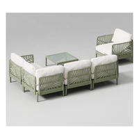 Vente en gros d'usine d'ensemble de meubles de patio extérieur 4 pièces canapé en plastique chaise salon maison canapé