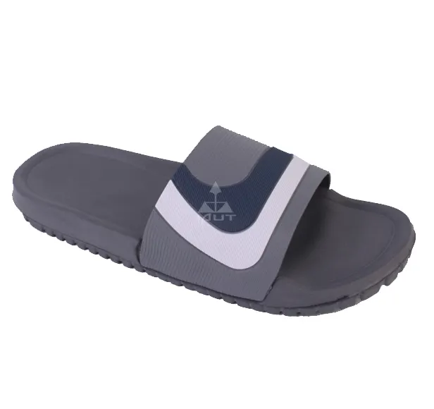 Sandal selop alas kaki pria, sandal selop Logo kustom PVC luar ruangan