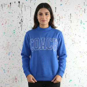 COACH รอยัลบลู บลูเสื้อสเวตเชิ้ตผ้าฝ้าย 100% รอยัลคอตตอนปักลาย CLUSH SPORTS ฤดูหนาว - Product Image 1