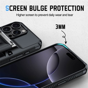 Para iPhone 16 Funda a prueba de golpes Slide ID Slot Card Holder Stand, <span class=keywords><strong>Amor</strong></span> Impact Rugged Wallet Phone Cover para iPhone 14 15 16 Pro Max - Product Image 3