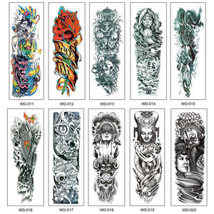 Autocollants de tatouage de poisson de <span class=keywords><strong>vague</strong></span> sexy de tatouage de bras complet de grande fleur des hommes et des femmes populaires de tache personnalisée - Product Image 4