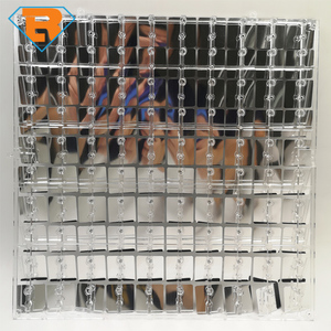 Toile de fond murale carrée en sequins noirs brillants, panneau mural en sequins, toile de fond scintillante pour fête d'anniversaire, fiançailles, mariage, décoration murale - Product Image 3