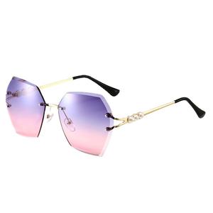 Lunettes de soleil sans monture pour femmes YC630, verres en résine, protection UV400, design tendance - Product Image 5