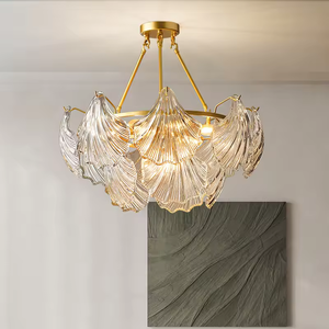 โคมไฟระย้าสีทองแบบนอร์ดิกโคมไฟระย้าแก้ว LED โคมไฟระย้าคริสตัลทันสมัย - Product Image 3