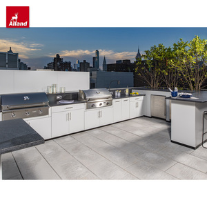 Armoire de cuisine extérieure modulaire en forme de U Alland Shaker, écologique, résistante aux intempéries, design simple, pour barbecue, jardin, polyvalente - Product Image 6
