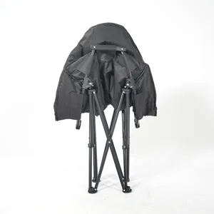 접이식 캠핑 문 블랙 컬러 하이 백 편안한 하프 라운드 비치 의자