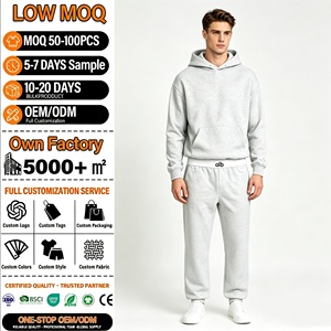 Wholesale men's <b>sets</b> Tracksuit Sweat Suit Men Jogger <b>Set</b> Vintage Full Zip Hoodies Acid Wash Heavyweight Eco-Friendly 460g - Product Image 1