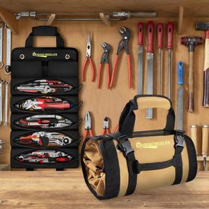 Échantillon gratuit : Sac de rangement multifonctionnel pour outils, grand sac à outils en toile cirée, organisateur d'outils en toile cirée - Product Image 2