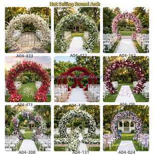 LEDA Pink Wedding Events Party <b>Decoration</b> Supply Flower Stand Flower <b>Arch</b> With Metal Stand - Product Image 4
