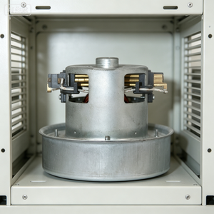 Moteur de souffleur d'aspirateur de remplacement avec boîtier argenté, entrée d'air, unité moteur noire, support de montage et câblage - Product Image 1