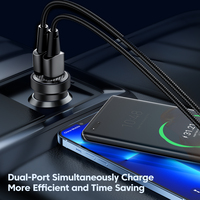 Pengisi Daya Mobil Toocki Stylish 33W Desain Transparan & Paduan Aluminium+PC Dua Port untuk Perjalanan Keluarga