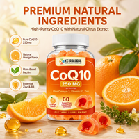 Gummies CoQ10 Oméga-3 Vitamine B3 Zinc 250mg par Portion Saveur Orange 60 Unités Fabrication de Suppléments Marque Privée OEM