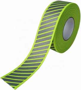 High Visibility EN20471 Certified <b>Reflective</b> Green/Orange TPE Polyester Webbing Customized Size Cheap Wholesale Sew-On for - Product Image 2