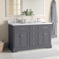 Meuble-lavabo de salle de bain moderne de luxe en bois massif avec miroir intelligent LED tactile éclairé, ensemble de meubles de salle de bain sur pied pour villa