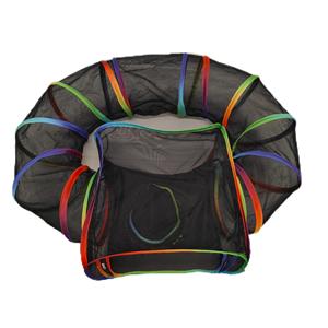 <span class=keywords><strong>Cage</strong></span> pour animaux de compagnie carrée 2 en 1 avec tunnel de type U Facile à ouvrir et à plier Filet en maille coloré pour chat et chien Fermeture à glissière Plateau en plastique - Product Image 5
